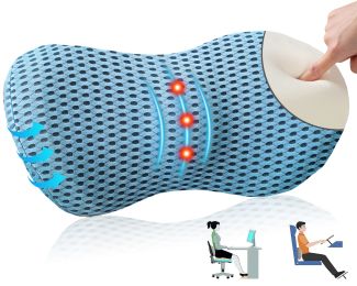 Lumbar Support Pillow For Office Chair Memory Foam Back Support Pillow For Car Office Computer Chair Recliner Back Cushion For Lower Back Pain Re (Color: Blue)